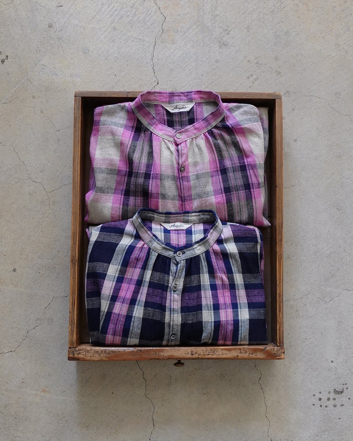 ichiAntiquités 1000916 Linen Cotton Check Shirt