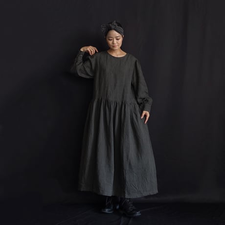 【 LIMITED COLLECTION 】Antiquités noir  800405  Linen Ribbon Dress / 3 COLORS
