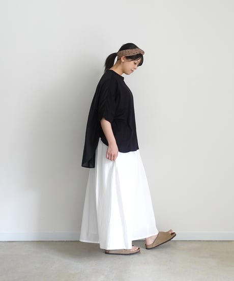 i c h i  251217  Cotton Gather Skirt / A : WHITE