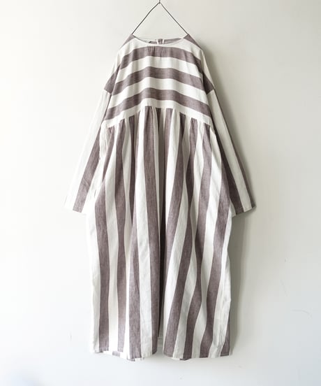 i c h i 251035 Cotton Linen Border Dress / 2 COLORS
