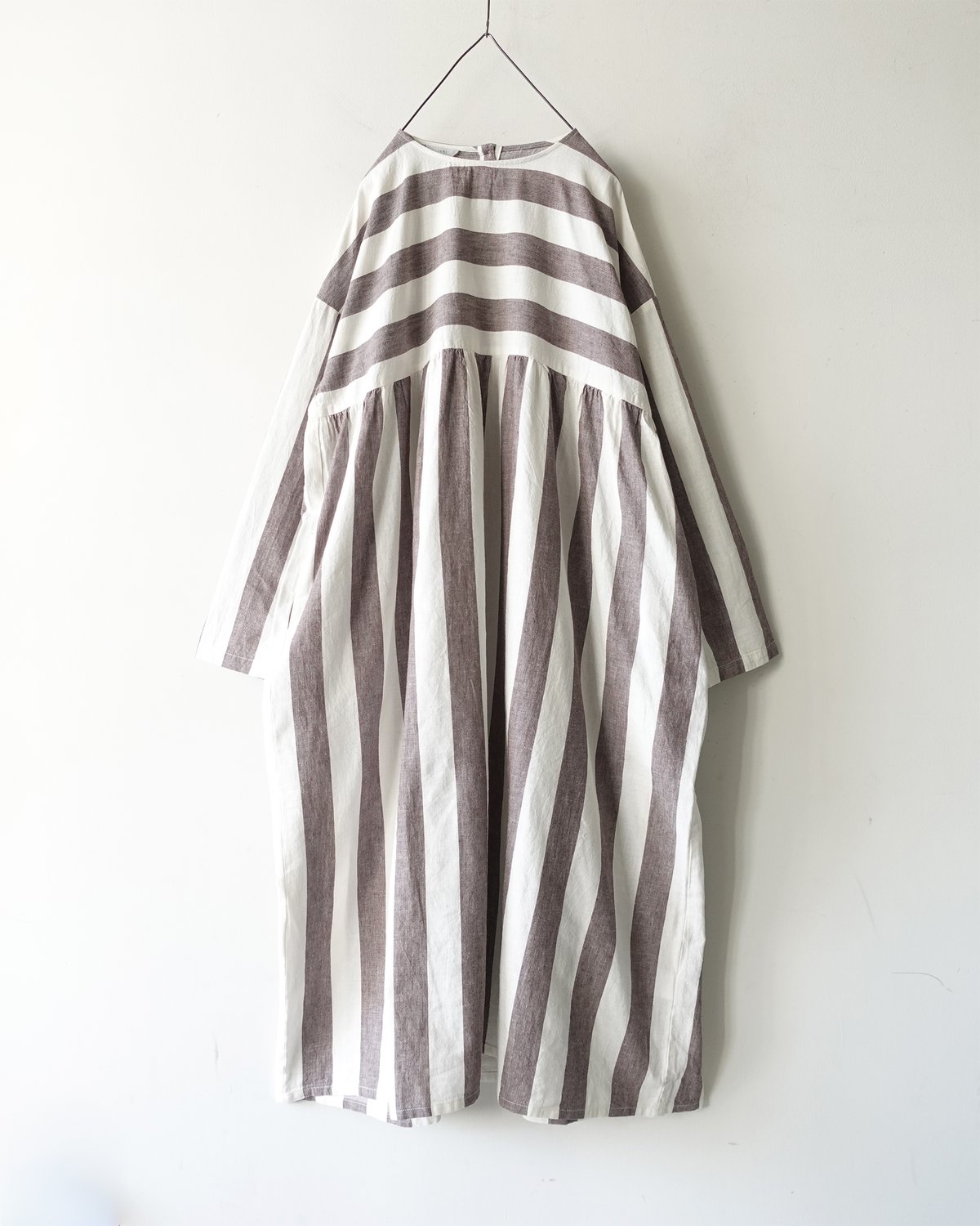 i c h i 251035 Cotton Linen Border Dress / 2 CO...