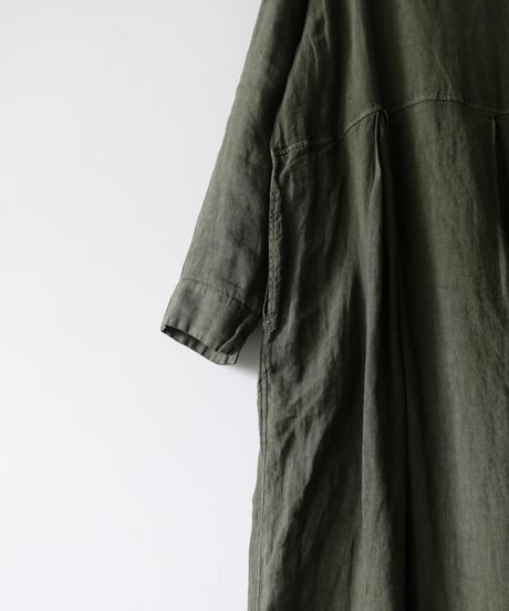 【 LIMITED COLLECTION 】Antiquités noir 800413  Vintage Dye French Linen Dress / 3 COLORS