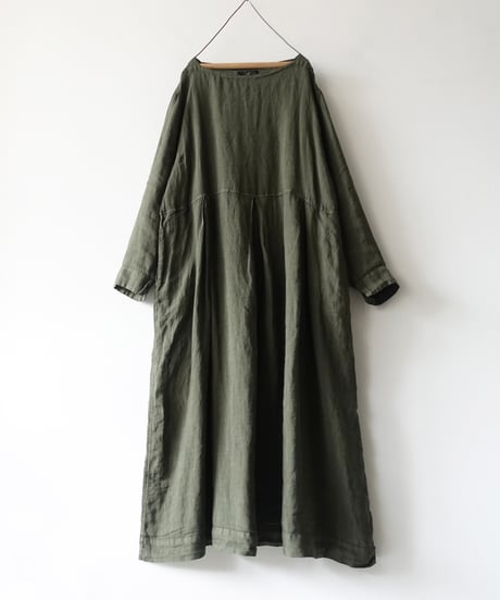【 LIMITED COLLECTION 】Antiquités noir 800413  Vintage Dye French Linen Dress / 3 COLORS