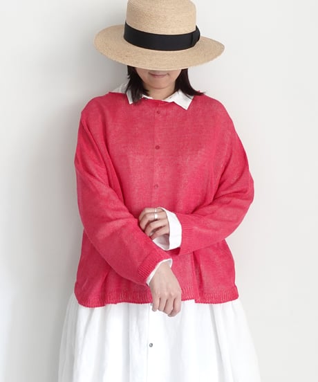 ichiAntiquités 1100960 Cotton Linen Wholegarment Knit Pullover / 3 COLORS