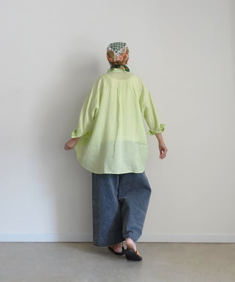 i c h i 251209 Relax Linen Shirt / 5 COLORS : ORANGE・GREEN