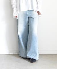 i c h i  230430  DENIM Wide Pants / C : SAXE BLUE・2 size