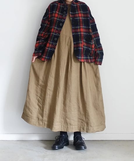 【 LIMITED COLLECTION 】Antiquités noir 800413  Vintage Dye French Linen Dress / 3 COLORS