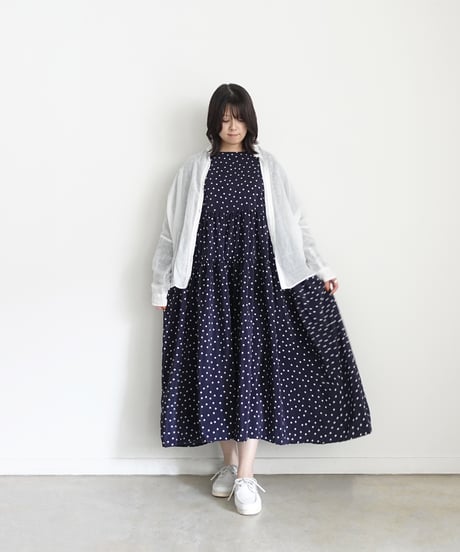 i c h i  251028  DOTS Tiered Dress / 2 COLORS