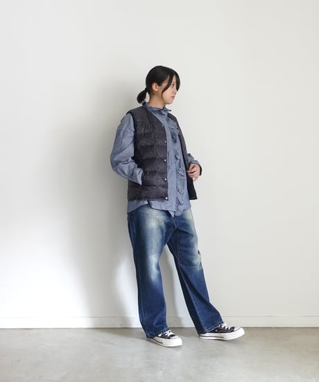 【 LIMITED COLLAB 】"i c h i × TAION" 250471 Knit Cardigan + Leopard Inner Down Vest  / 2 COLORS