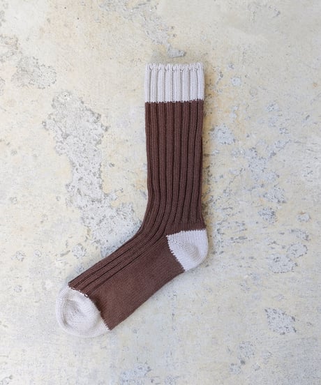 LOITER  L043  Organic Cotton Two Tone Socks / 6 COLORS