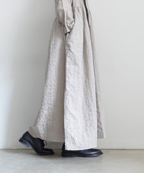 ichiAntiquités 1101109 Linen Cotton Gingham Check Dress / 2 COLORS