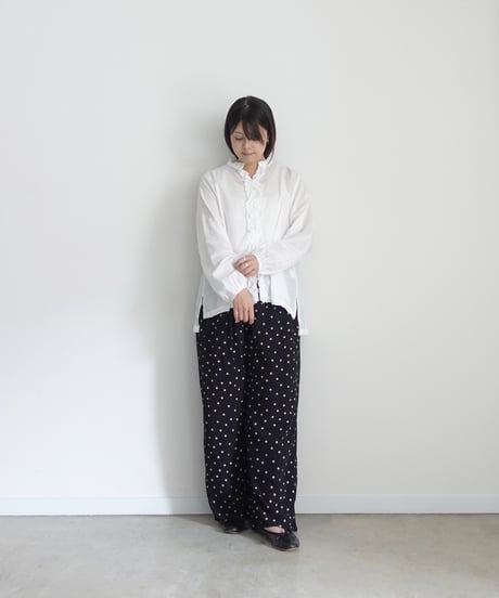 i c h i  251213  Denim Frill Shirt / 2 COLORS