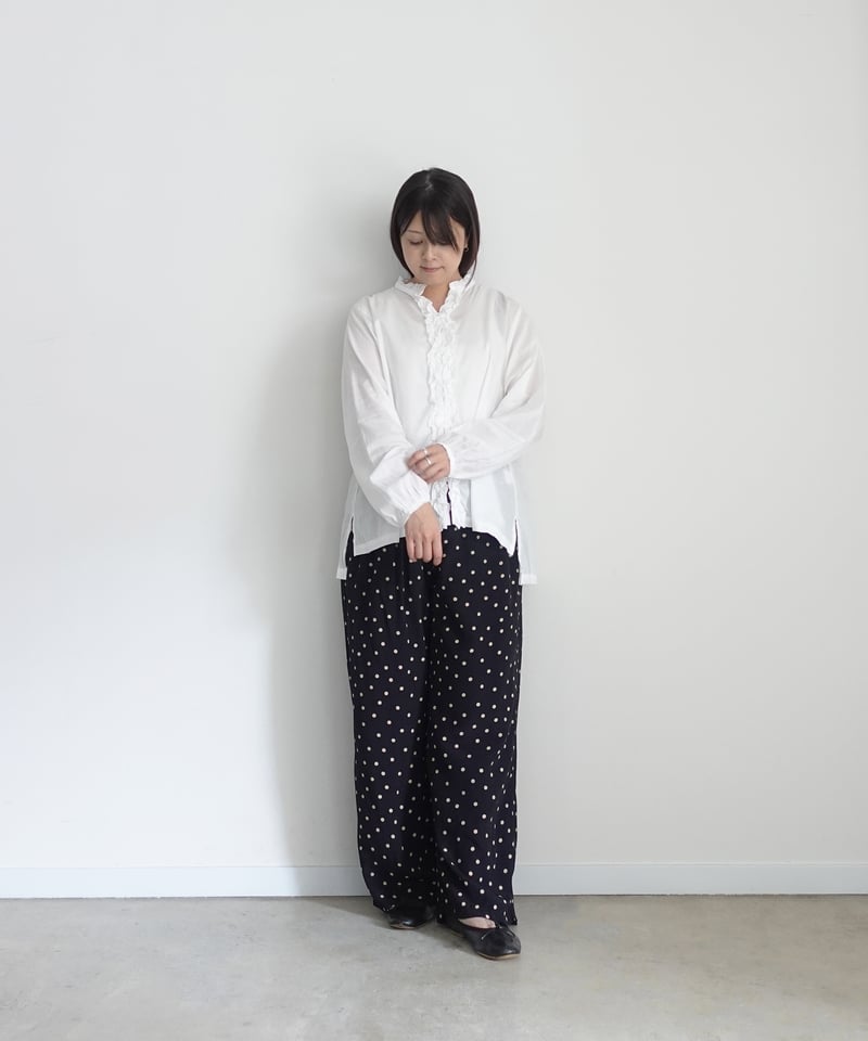 i c h i 251213 Denim Frill Shirt / 2 COLORS |