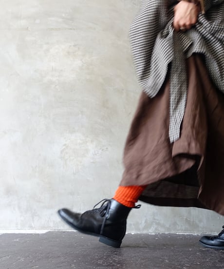 LOITER L019 Linen Color Rib Socks / 3 COLORS : SMOKE PINK・ORANGE・PURPLE
