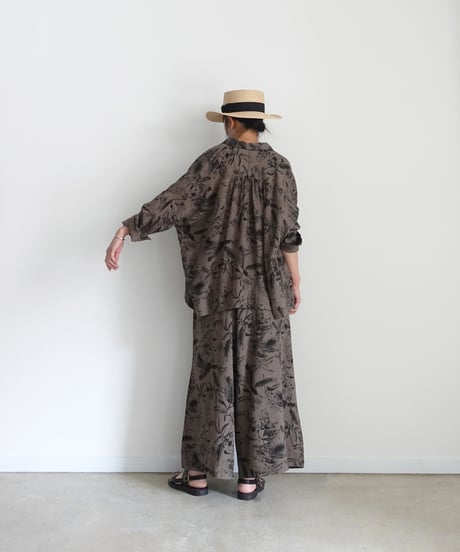 ichiAntiquités 1101123 Rayon Linen Botanical Print Shirt / 2 COLORS