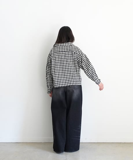 i c h i 250707 Cotton Linen Gingham Shirt / B: GINGHAM