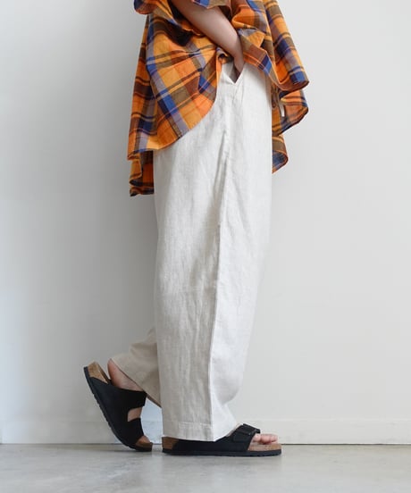 i c h i 251041 Linen Cotton Herringbone Relax Pants / 2 COLORS