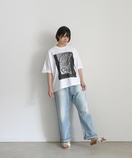 i c h i  250149  "Libre Comme l'Air" Ferris Wheel Pigment Over T Shirt / 2 COLORS