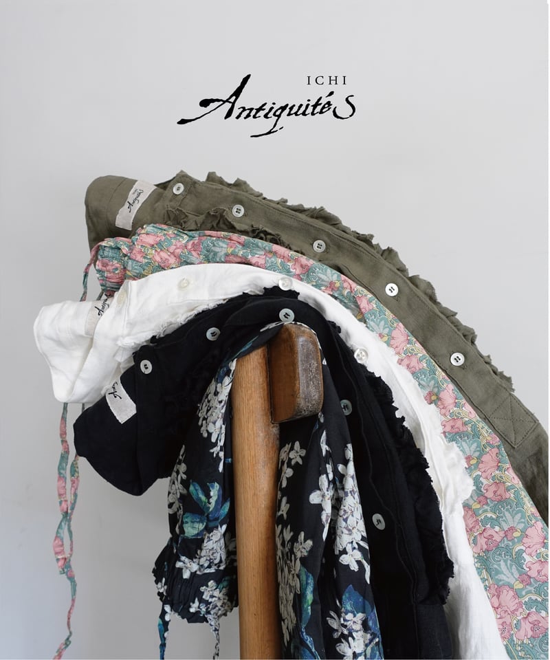 ichiAntiquités 1000936 Linen Frill Blouse / B