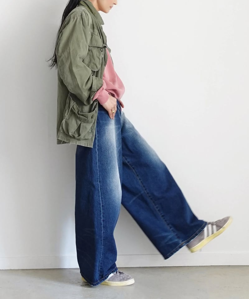 i c h i 230430 DENIM Wide Pants / B : DARK・2