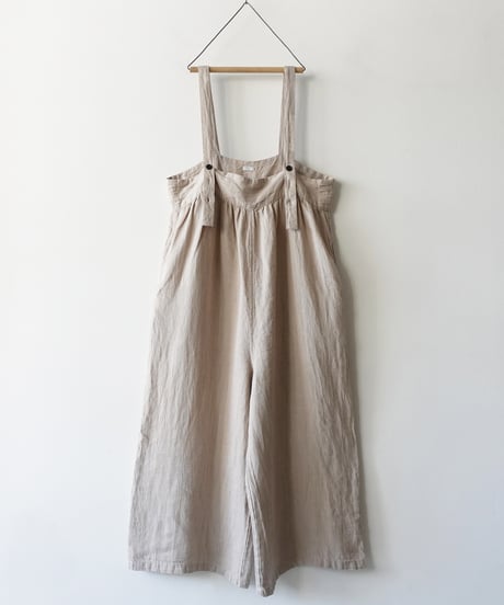 【 ONLINE LIMITED 】i c h i  250122  Linen Salopette / 2 COLORS