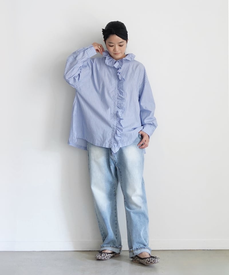 i c h i 201141 Denim Sarrouel Pants / D : SAXE 