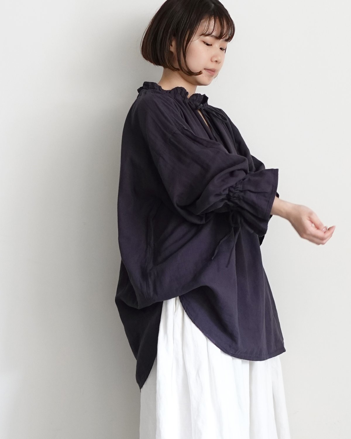i c h i 241040 Organic Cotton Over Blouse / 2 i c h i 241040 Organic Cotton Over Blouse / 2
