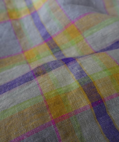 ichiAntiquités  1001115  Linen Cotton Check Skirt / 2 COLORS