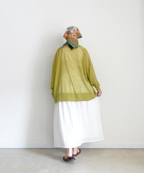 i c h i  251217  Cotton Gather Skirt / A : WHITE