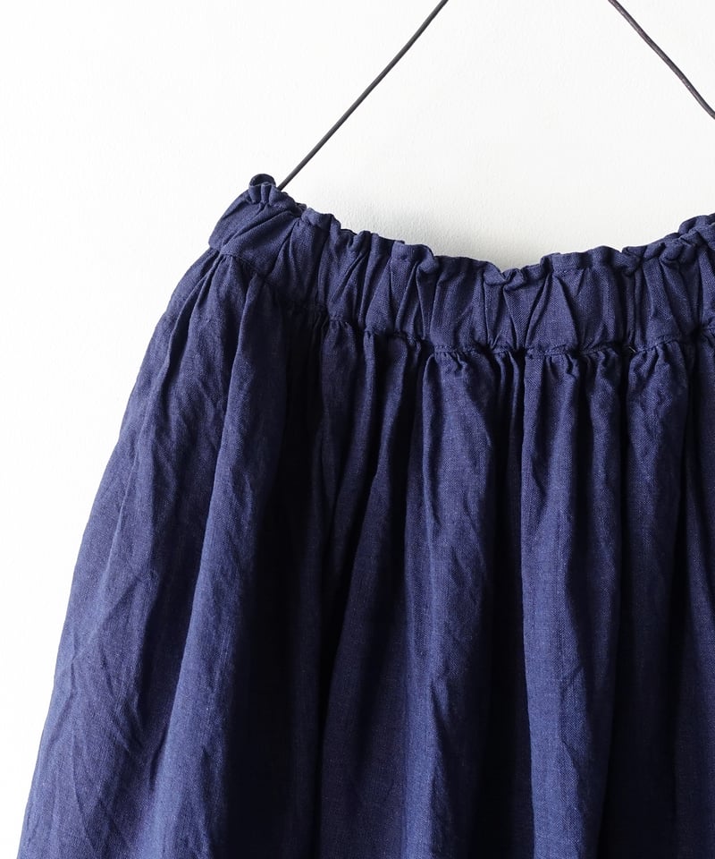 シャトルAntiquités noir Linen Gather Skir Antiquités noir Linen Gather Skirt Namu Shop - Ichi