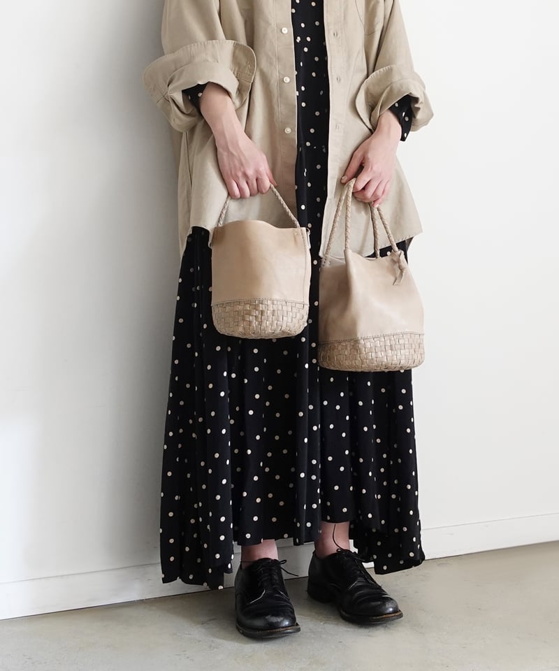 KYUCA KY0351 Leather Medium Basket / 3COLORS