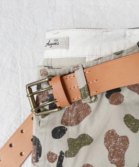 【 ONLINE LIMITED 】ichiAntiquités 500000 Leather Belt / E : NATURAL