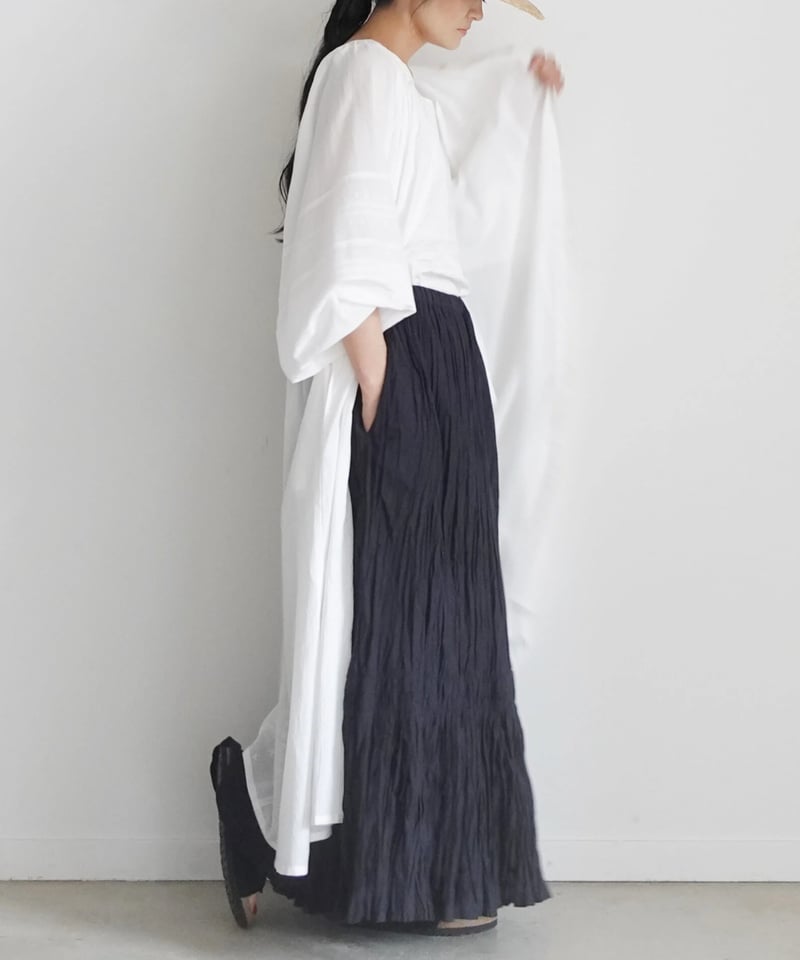 i c h i 221223 Cotton Voile Crinkle Skirt /
