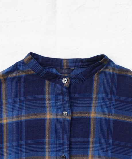 i c h i  250706  INDIGO Organic Cotton Check Dress / 2 COLORS