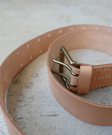 【 ONLINE LIMITED 】ichiAntiquités 500000 Leather Belt / E : NATURAL