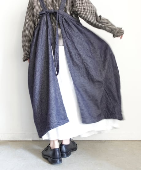 ichiAntiquités 1100934 Linen Cotton Denim Apron Dress / 2 COLORS