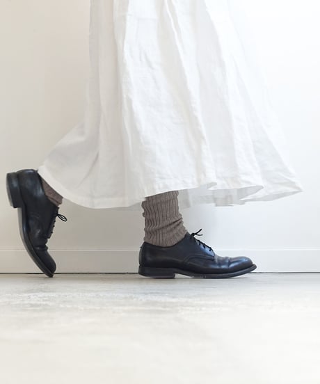 LOITER L019 Linen Color Rib Socks / 4 COLORS : GREEN・BLUE・GRAY・CHOCOLATE