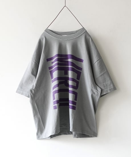 i c h i  251057  "MERCI!" Pigment Over T Shirt / 2 COLORS