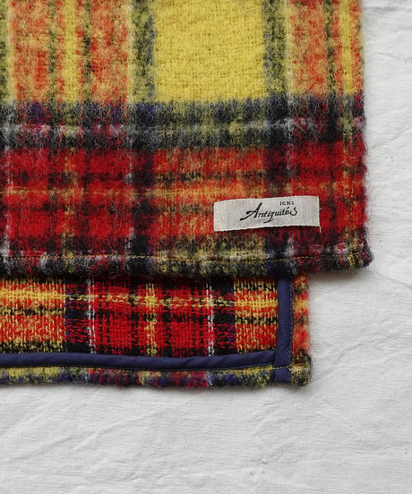ichiAntiquités 1000340 Wool Shaggy Tartan Stole / 2 COLORS