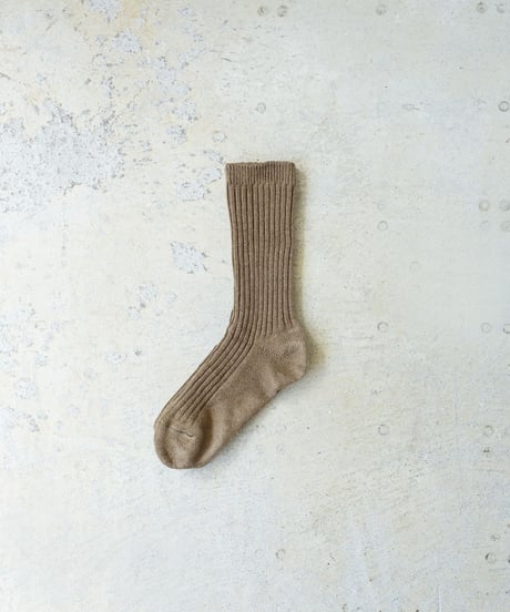 LOITER L019 Linen Color Rib Socks / 2 COLORS : COFFEE・BLACK