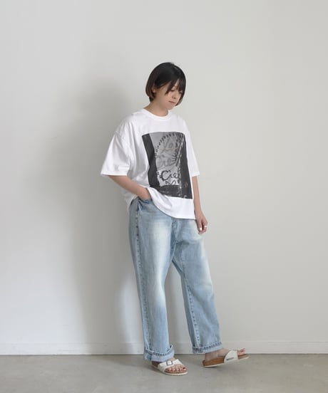 i c h i  250149  "Libre Comme l'Air" Ferris Wheel Pigment Over T Shirt / 2 COLORS