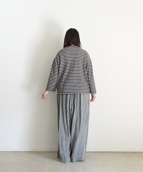 ichiAntiquités 1100643 Cotton Border Pullover / 2 COLORS