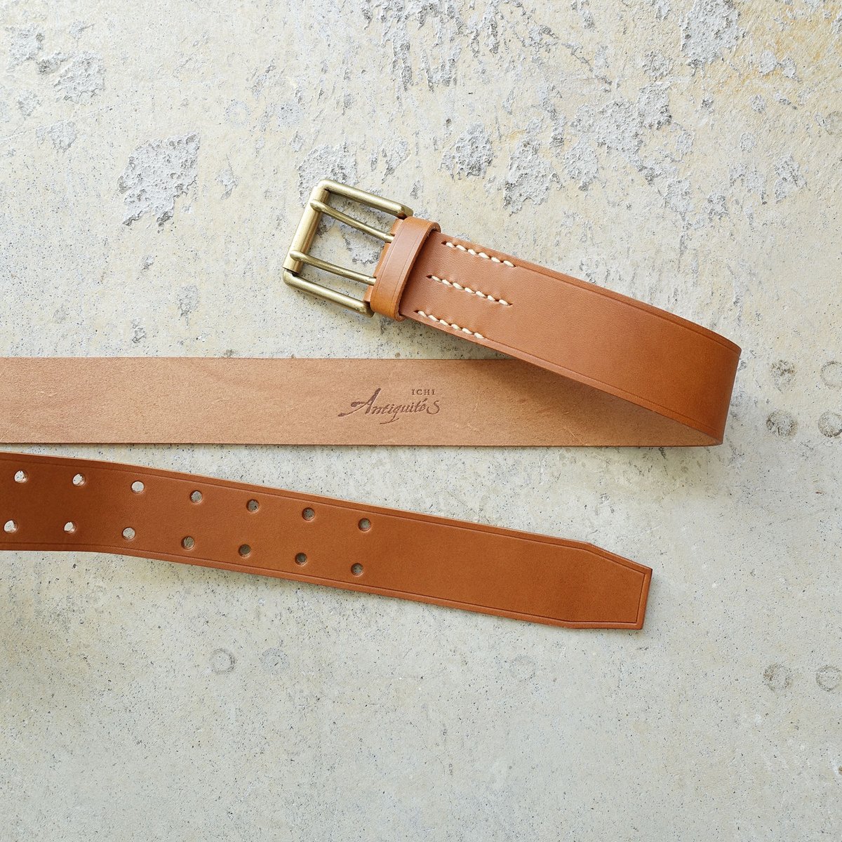 ichiAntiquités 500000 Leather Belt / A : BROWN