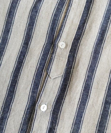 ichi Antiquités 1000913 Linen Cotton Stripe Long Shirt / 2 COLORS