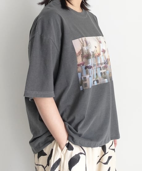 i c h i  251056  "Libre Comme l'Air" Flower Atelier Pigment Over T Shirt / 2 COLORS