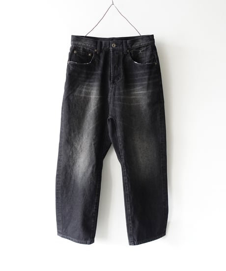 i c h i  241230 Denim Sarrouel Pants / D : BLACK・2 SIZE