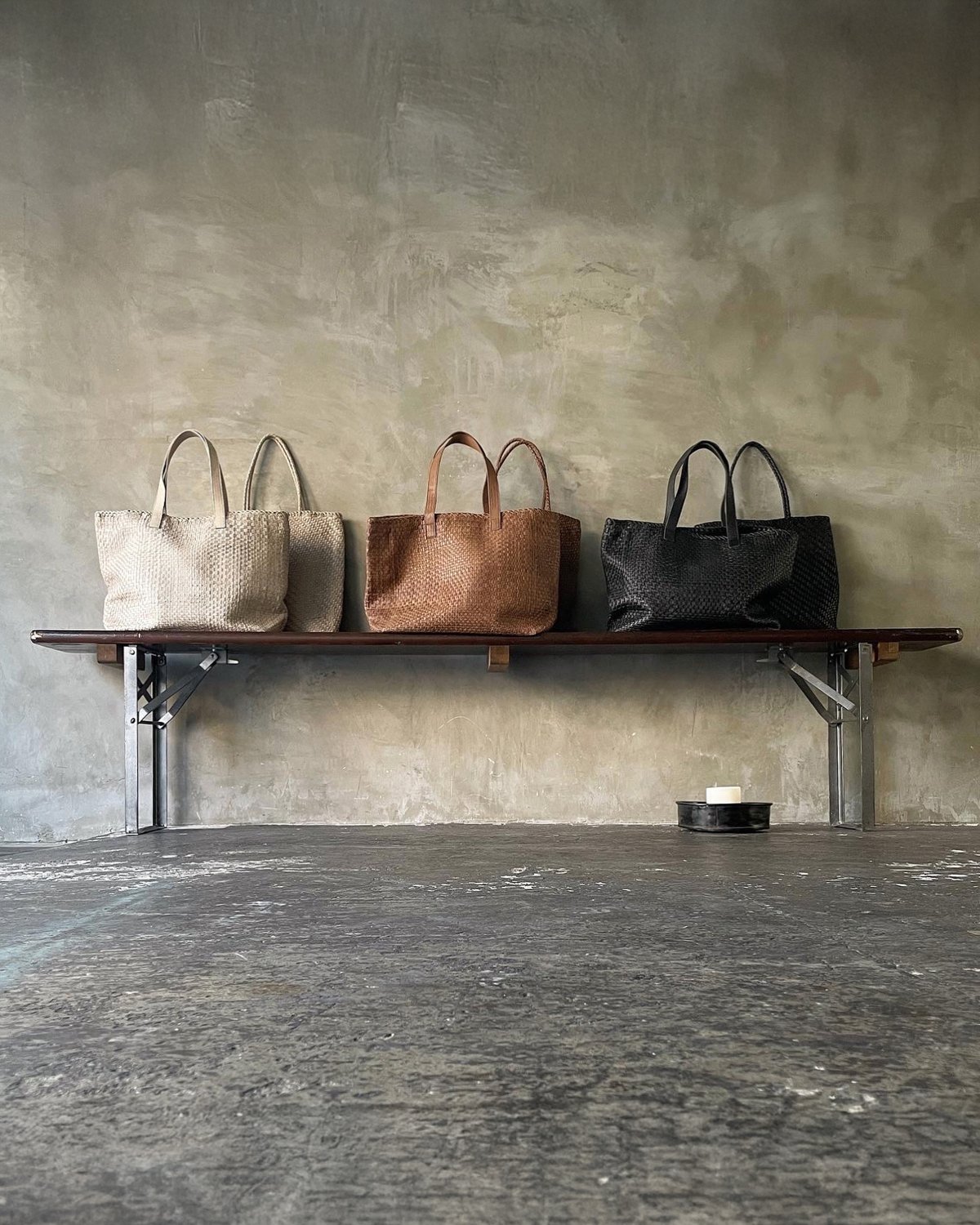 KYUCA KY0336 Soft Leather Mesh Big Tote / 2 C