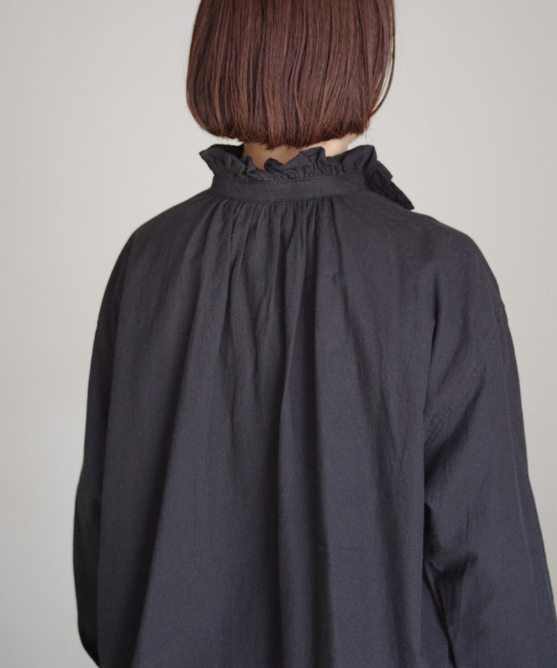 i c h i 250406 Stand Frill Blouse / 2 COLORS |