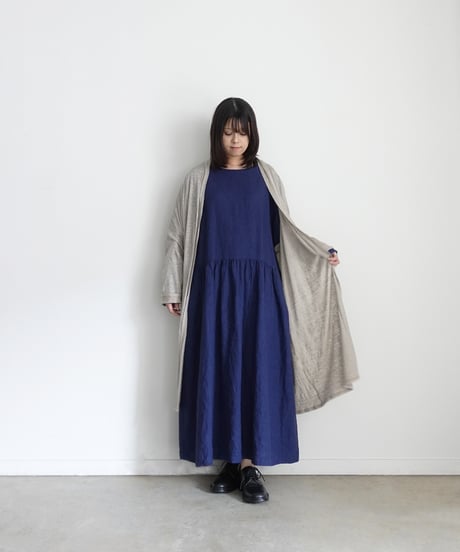 【 LIMITED COLLECTION 】Antiquités noir  801209 Linen Long Robe Cardigan / A : NATURAL