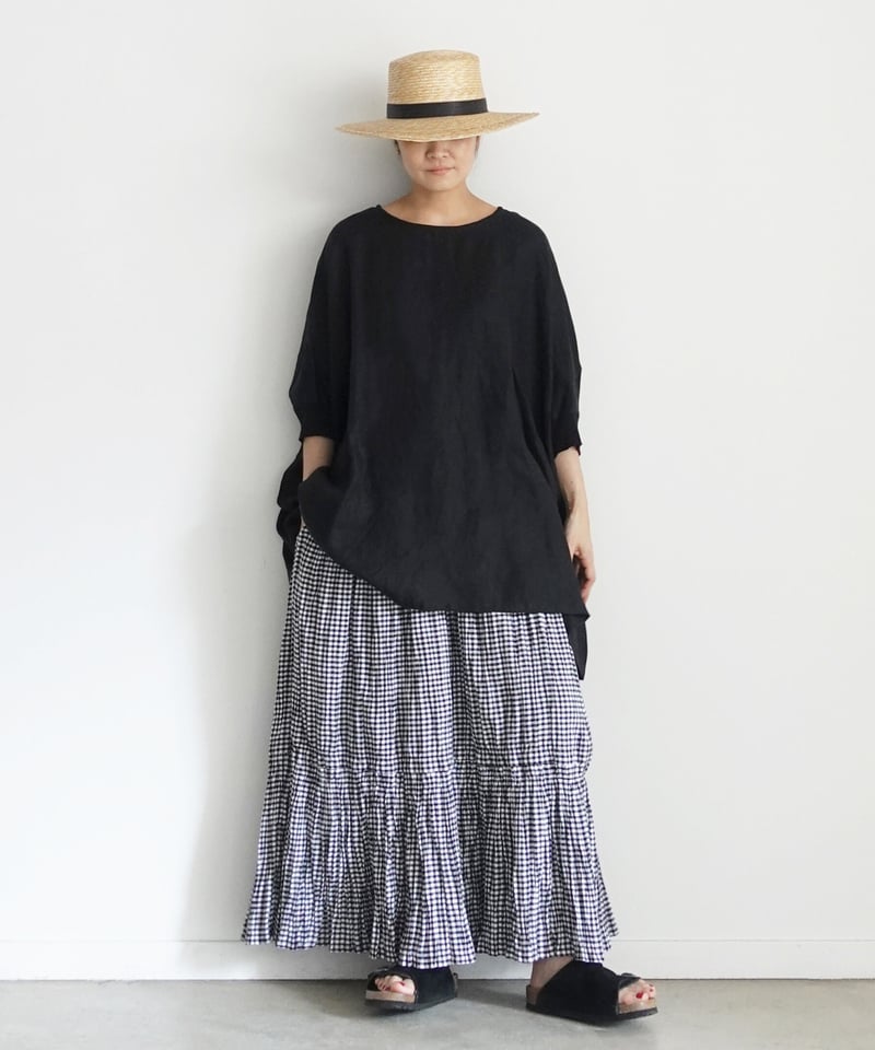 i c h i 221223 Cotton Voile Crinkle Skirt /